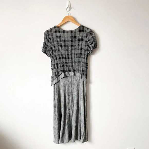 S.L. Fashions Short Sleeve Textured Overlay Dress Sz 8P - Picture 5 of 7